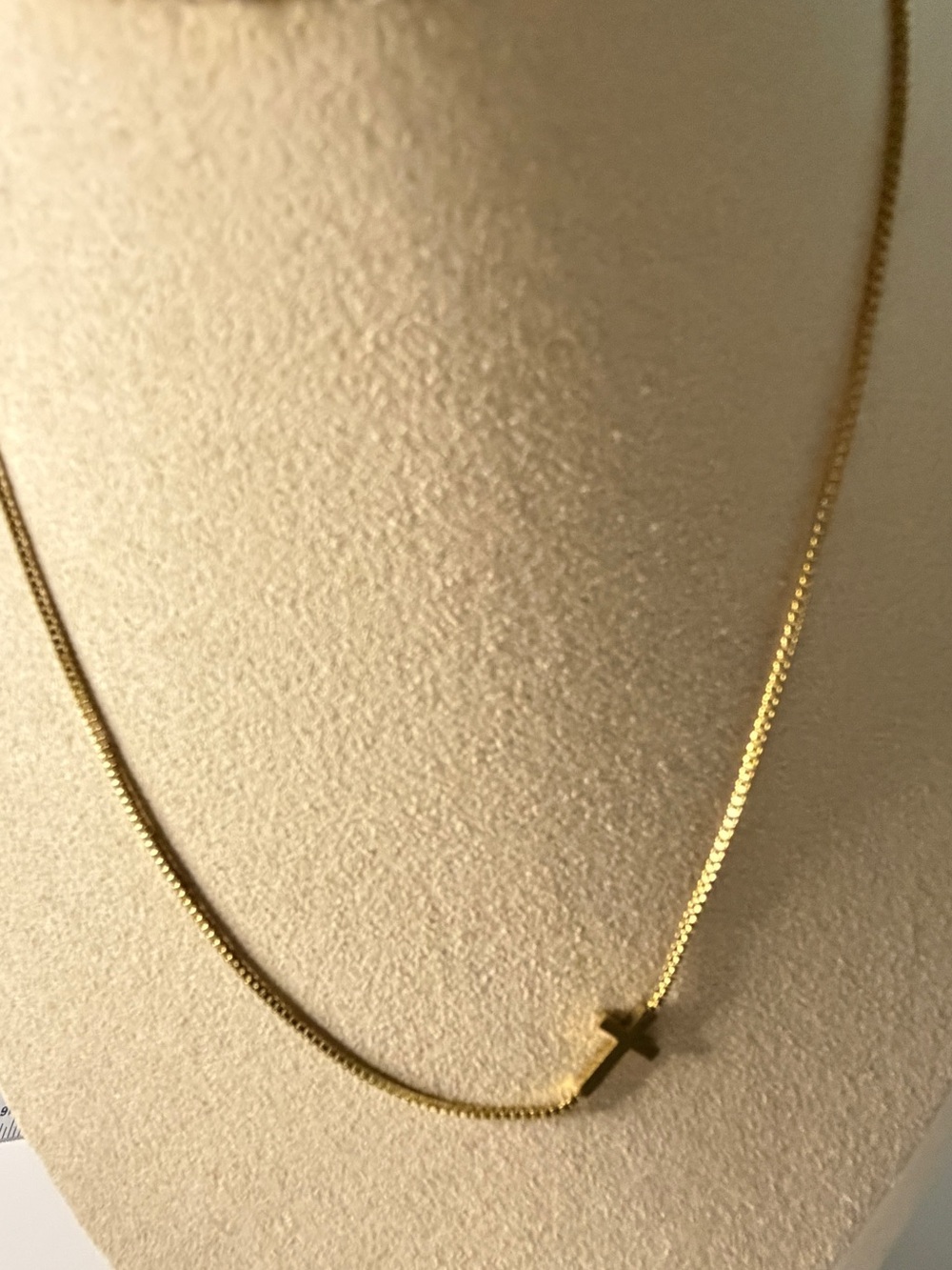 NEW Gold Stainless Steel Cross Necklace 18” Snake Chain Minimalist